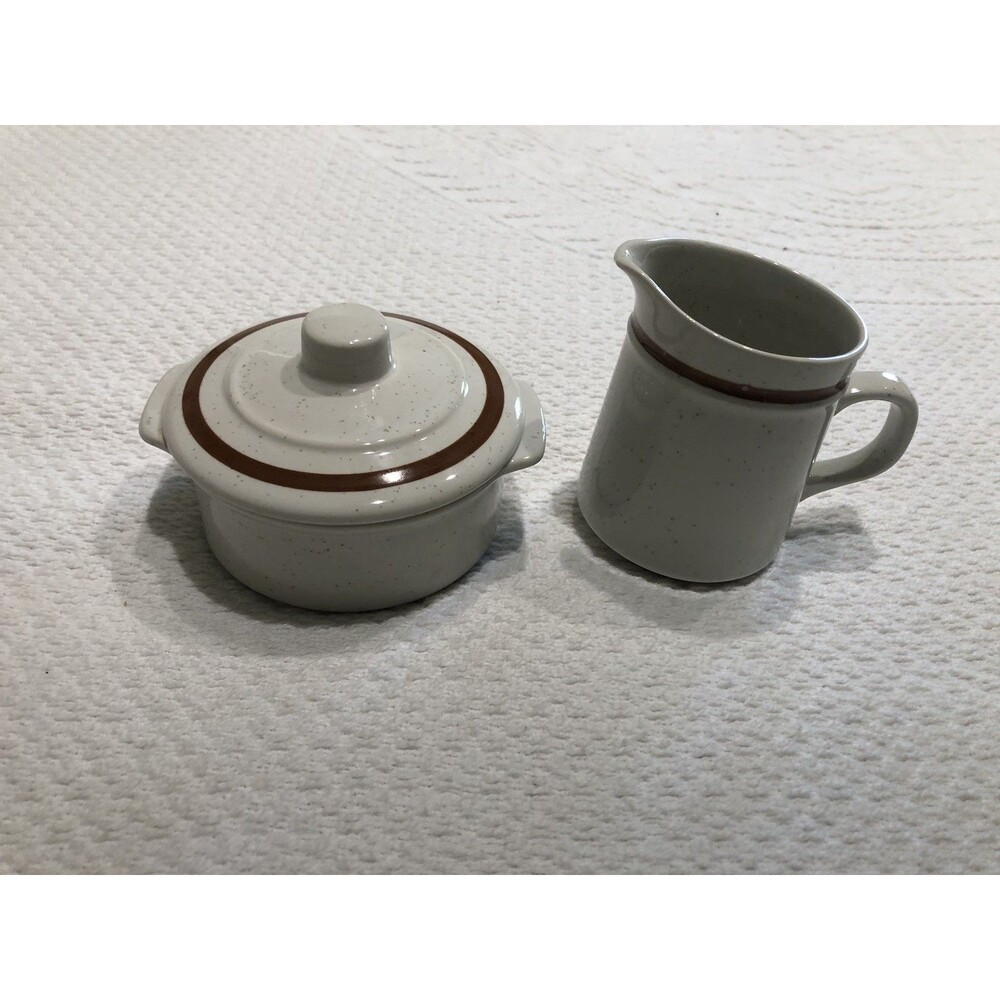Vtg Autumn Bonsai Collection Stoneware Sugar Bowl / Creamer Japan.